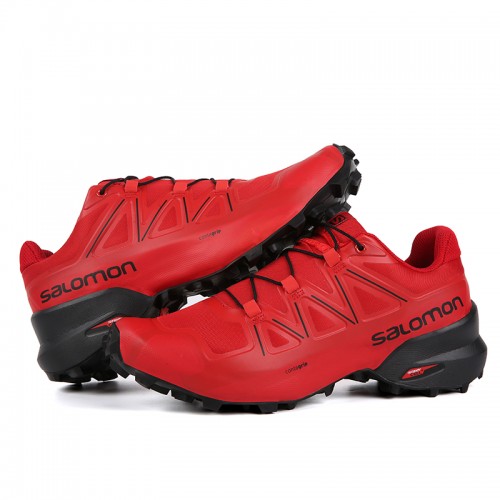 Men's Salomon Shoe Speedcross 5 GTX Trail Running Light Red
