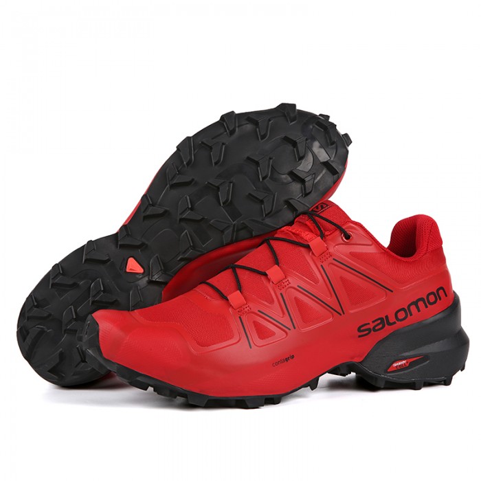 Men's Salomon Shoe Speedcross 5 GTX Trail Running Light Red