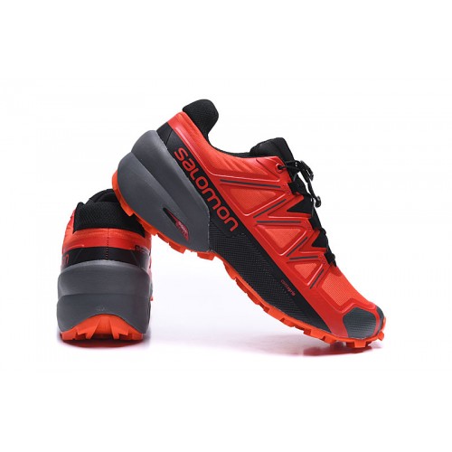 Men's Salomon Shoe Speedcross 5 GTX Trail Running Red Black