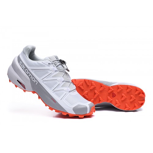 Men's Salomon Shoe Speedcross 5 GTX Trail Running White Grey
