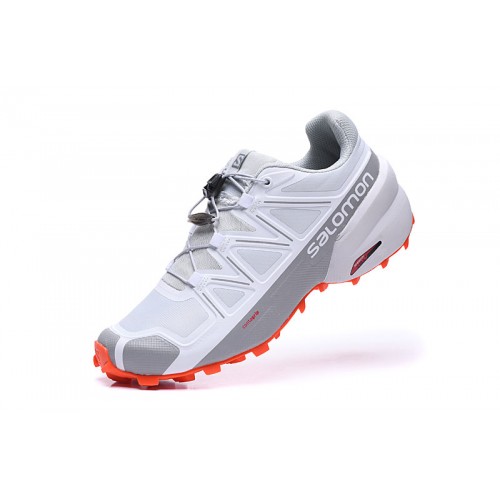 Men's Salomon Shoe Speedcross 5 GTX Trail Running White Grey