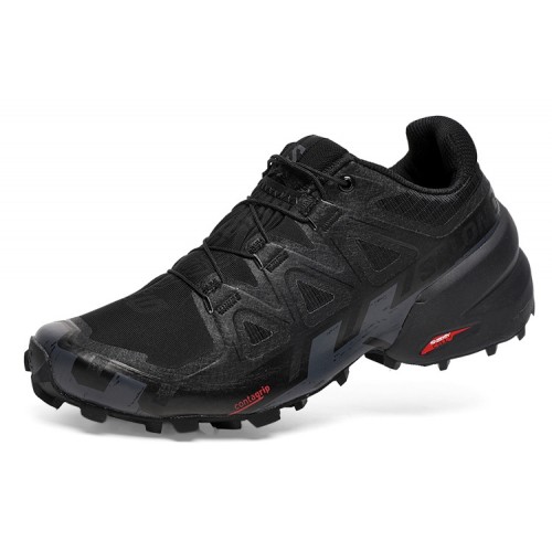 Men's Salomon Speedcross 6 Trail Running Shoes Black Gray