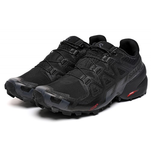 Men's Salomon Speedcross 6 Trail Running Shoes Black Gray