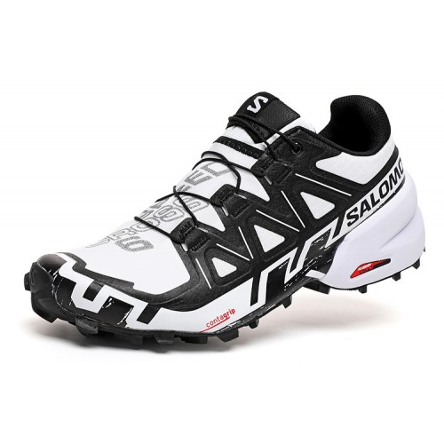 Men's Salomon Speedcross 6 Trail Running Shoes White Black