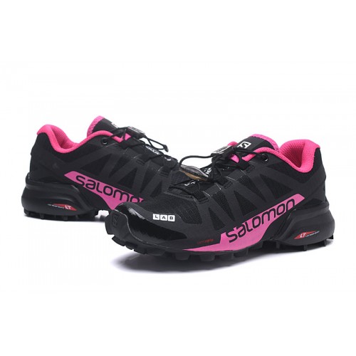 Women's Salomon Shoe Speedcross Pro 2 Trail Running Black Rose Red