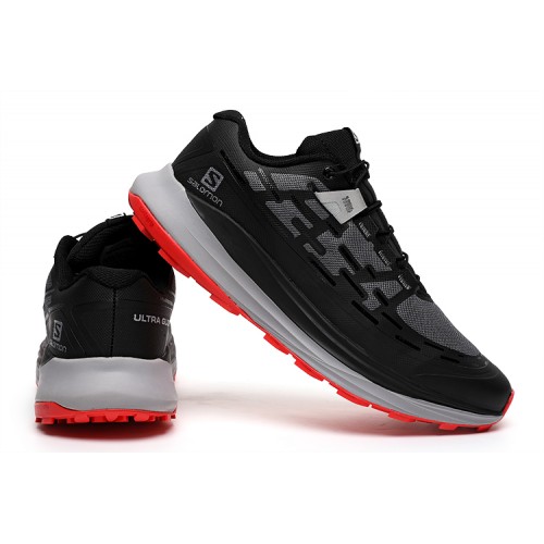 Salomon Ultra Glide Trail Running Shoes In Black Gray Red For Men