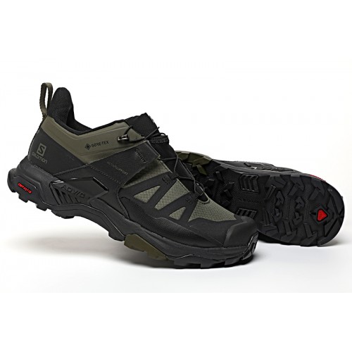 Salomon X Ultra 4 Gore-Tex Hiking Shoes In Black Army Green For Men