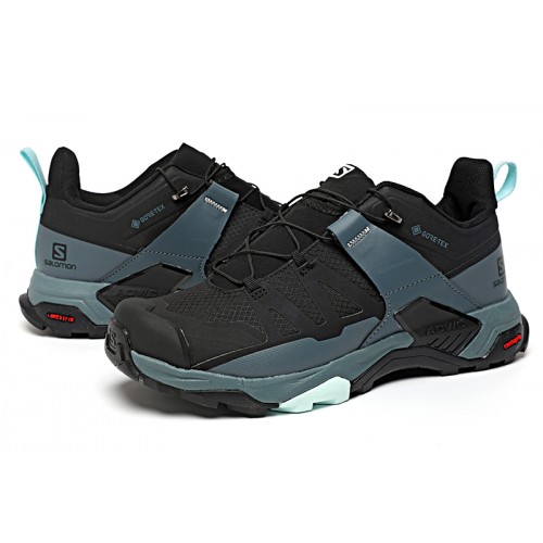 Salomon X Ultra 4 Gore-Tex Hiking Shoes In Black Blue For Men