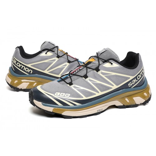 Salomon XT-6 Advanced Unisex Sportstyle Shoes In Gray Blue For Men