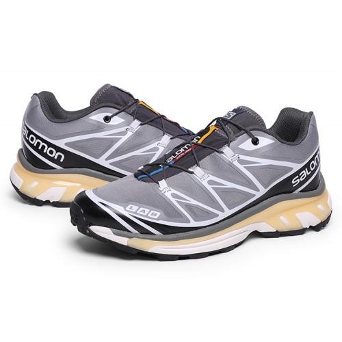 Salomon XT-6 Advanced Unisex Sportstyle Shoes In Gray White For Men