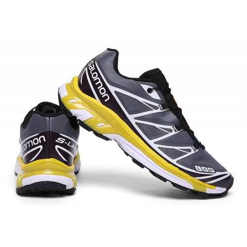 Salomon XT-6 Advanced Unisex Sportstyle Shoes In Gray Yellow For Men