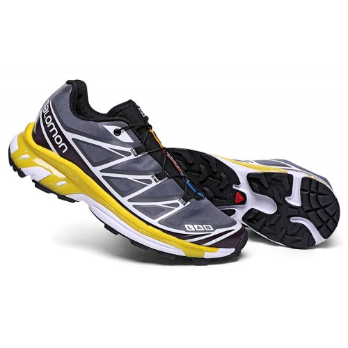 Salomon XT-6 Advanced Unisex Sportstyle Shoes In Gray Yellow For Men