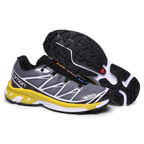 Salomon XT-6 Advanced Unisex Sportstyle Shoes In Gray Yellow For Men