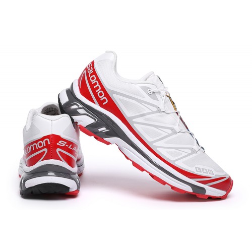 Salomon XT-6 Advanced Unisex Sportstyle Shoes In White Red For Men