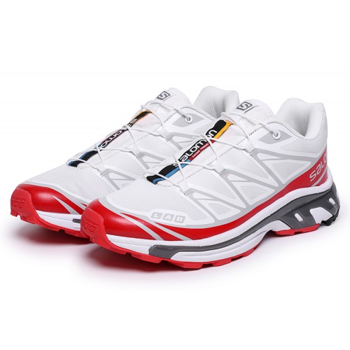 Salomon XT-6 Advanced Unisex Sportstyle Shoes In White Red For Men