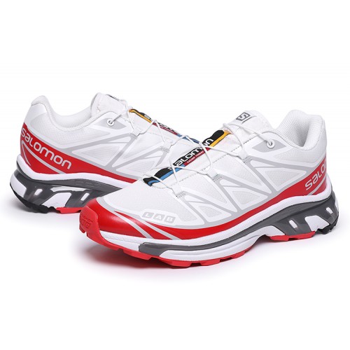 Salomon XT-6 Advanced Unisex Sportstyle Shoes In White Red For Men