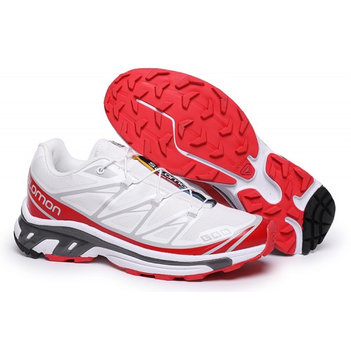 Salomon XT-6 Advanced Unisex Sportstyle Shoes In White Red For Men