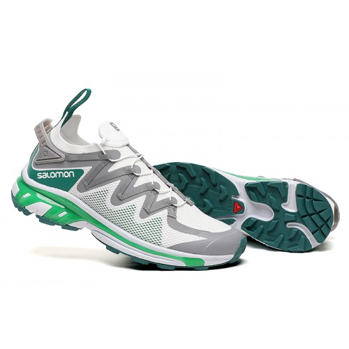 Salomon XT-Rush Unisex Sportstyle Shoes In White Gray Green For Men