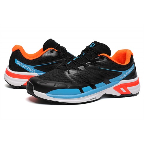 Salomon XT-Wings 2 Unisex Sportstyle Shoes In Black Blue Orange For Men